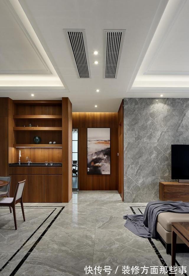 灰色|120平现代简约风三居室，灰色瓷砖上墙效果真是不错