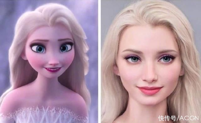 艾莎女王|感觉冰雪奇缘这类动画还是不适合真人化啊,就算AI合成也差点意思