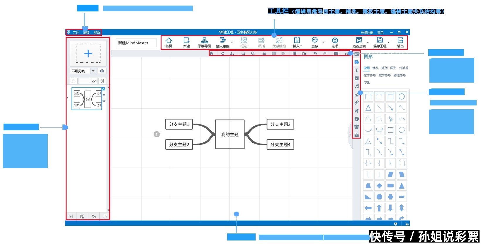 万彩脑图大师界面简介|【做思维导图的软件】万彩脑图大师教程 | 万彩