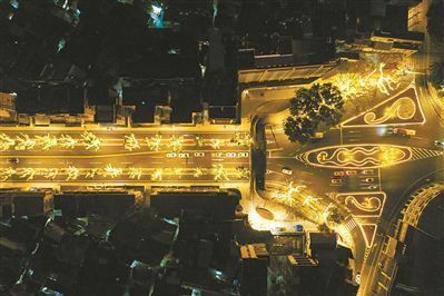 广州江南大道流光溢彩