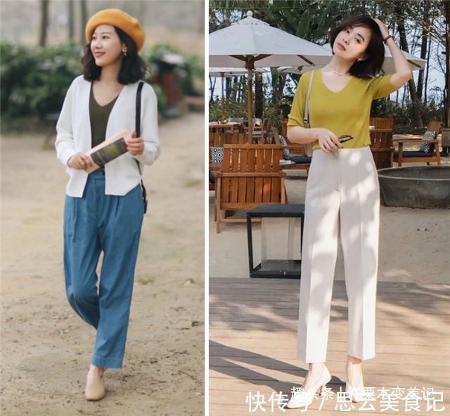 平底鞋 “烟管裤+平底鞋”,这才是适合40岁女人的穿搭,日常通勤都好看