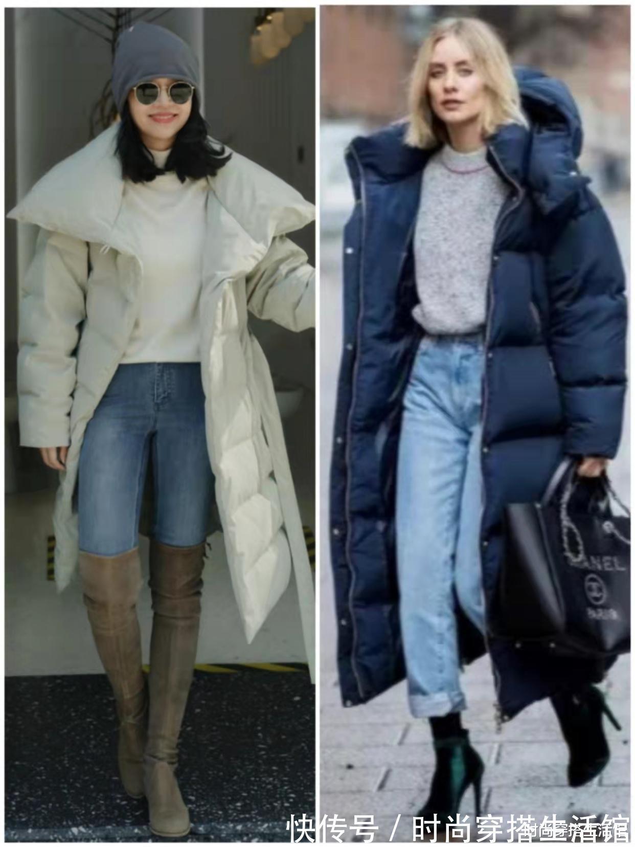 充气感|长款羽绒服穿起来太臃肿?记住这3个搭配细节,轻松穿出时尚感