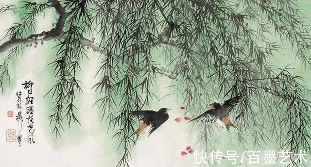 郑午昌@春风拂柳，春意浓！大师笔下的春柳太美了