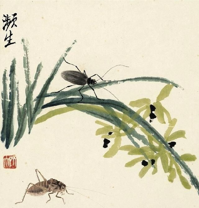 小虫子@齐白石的《无声画册》,2只虫子价值5000万,创造了大自然的律动