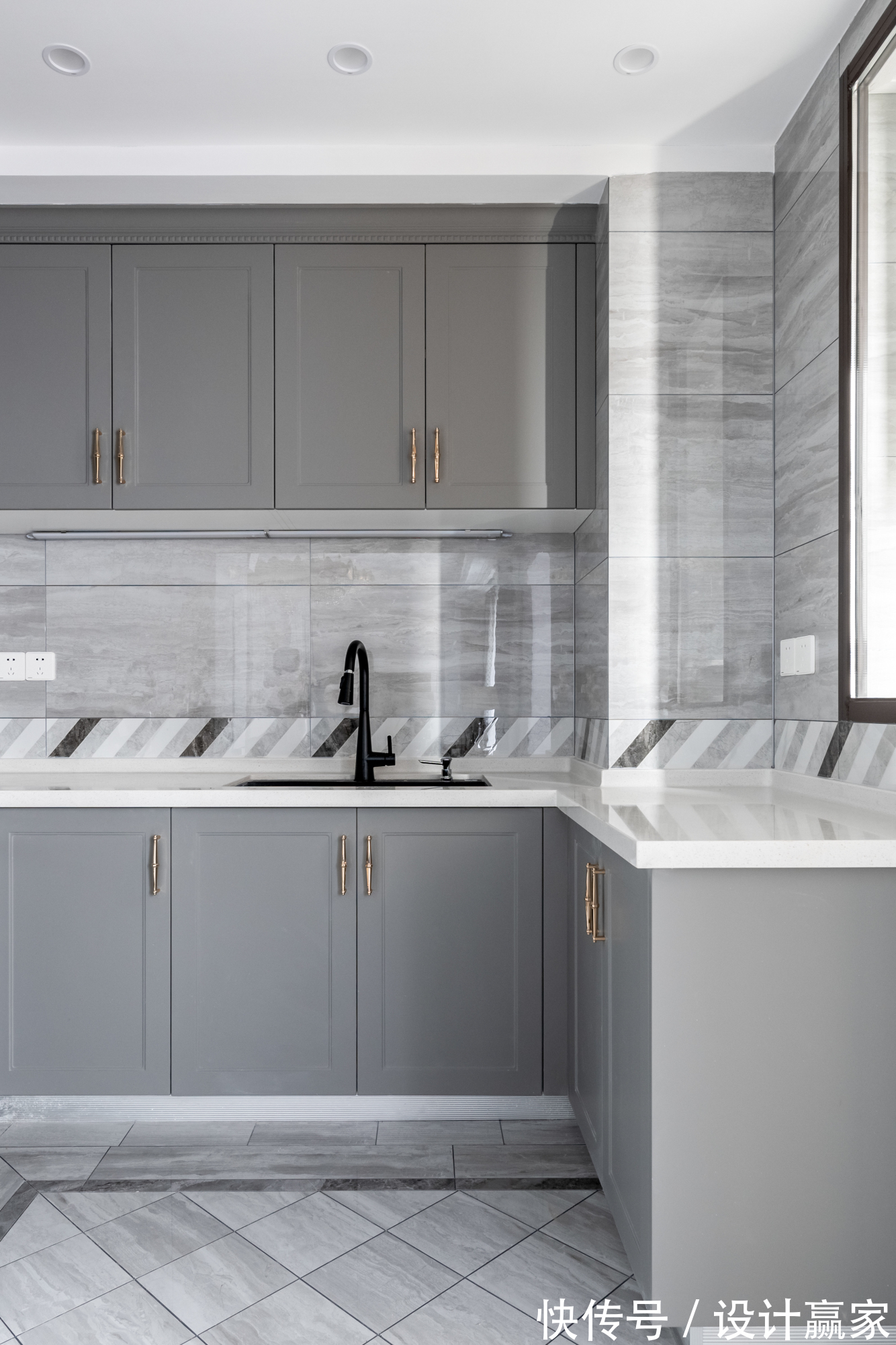 浅灰色|101㎡美式奢华,质感的空间,浪漫的家,邻居看过直夸好