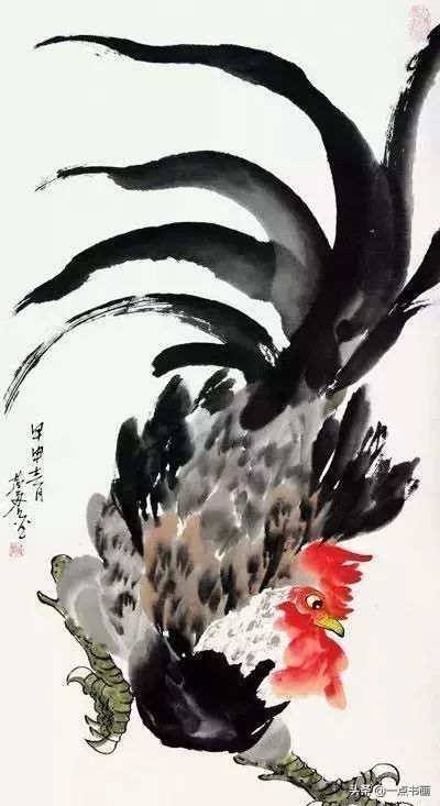 艺术家#这鸡，画得意趣横生，神韵独具，好神气