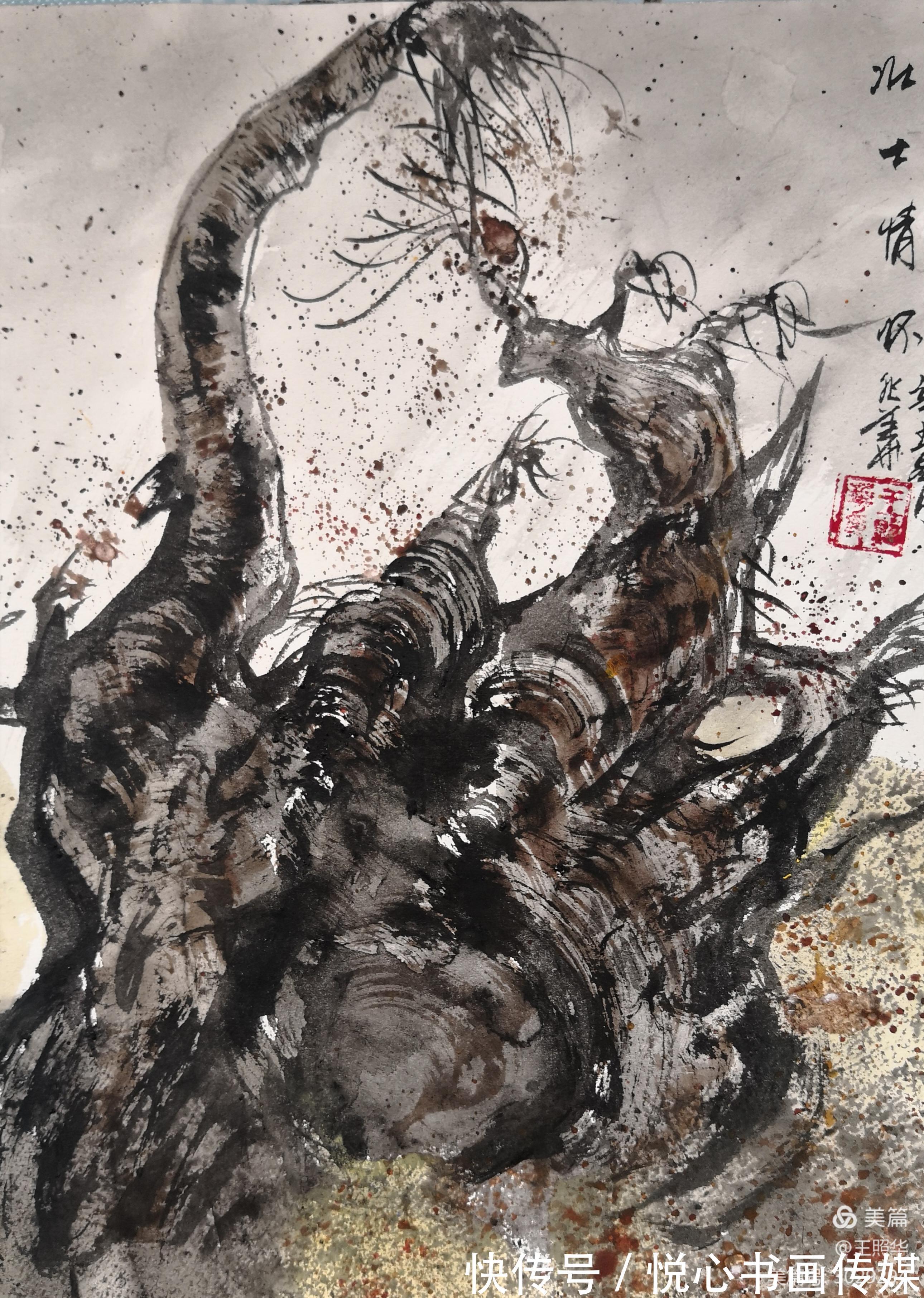 胡杨林$作品突破前人窠臼,当代著名画家王照华虎年新篇《胡杨礼赞》