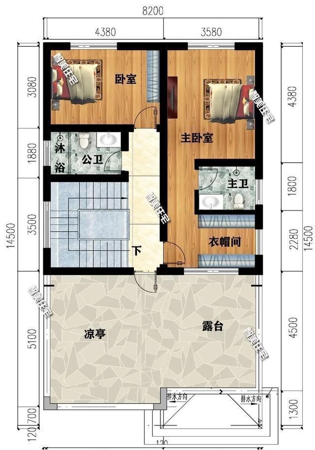 平顶|长宽相差较大的别墅户型,做成平顶或斜顶,造型都耐看!