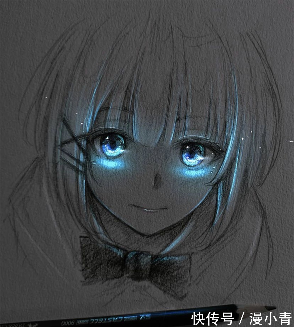 创作@光与暗的融合,以铅笔画为底色再辅以色彩,画出了画龙点睛的效果