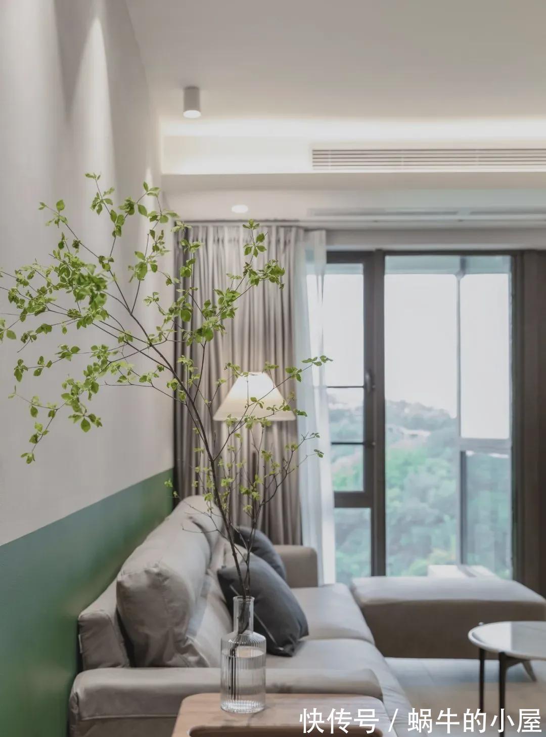 两居|87㎡舒适养心的北欧风两居，一抹复古墨绿色，好看到受不了~