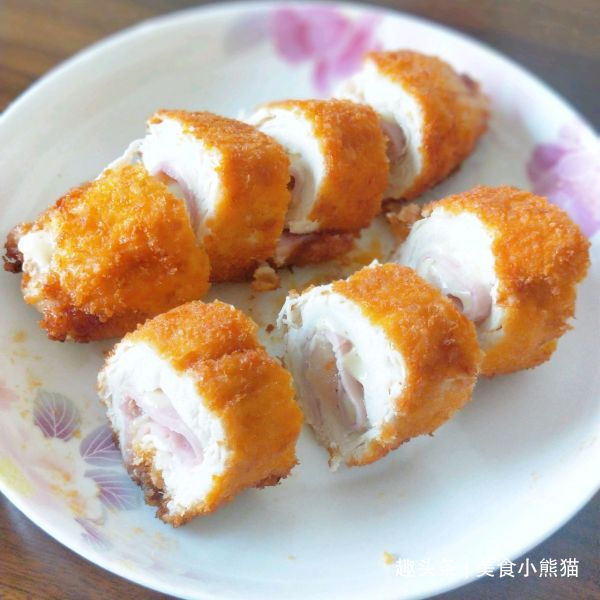 教你在家做超级美味的芝士鸡肉卷,外皮酥脆流行馅,芝士控的福利