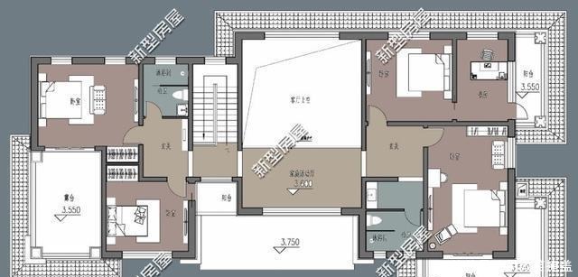 占地面积|农村别墅怎么盖才好看挑空客厅+套卧,这8套图纸25万起建!
