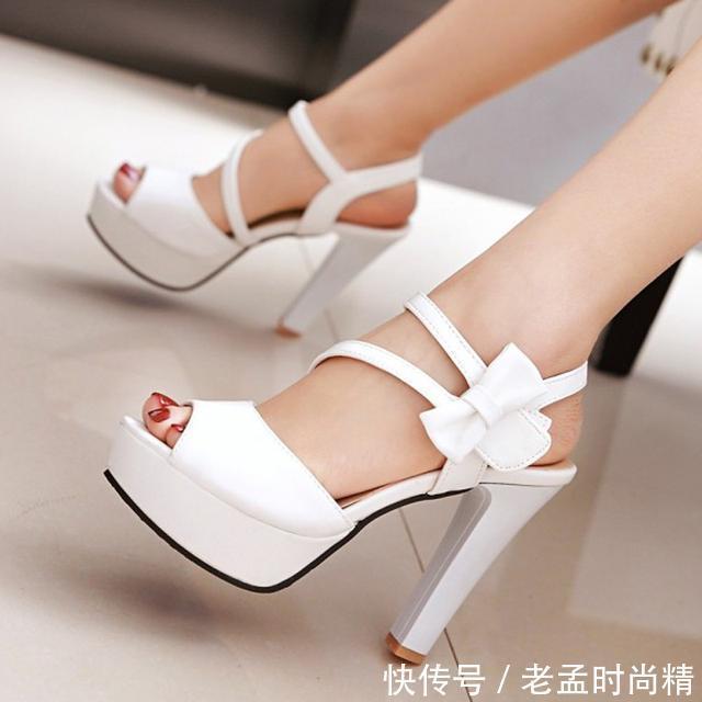 太漂亮|很甜美的高跟鱼嘴凉鞋,太漂亮了,穿起来完美又有女人味