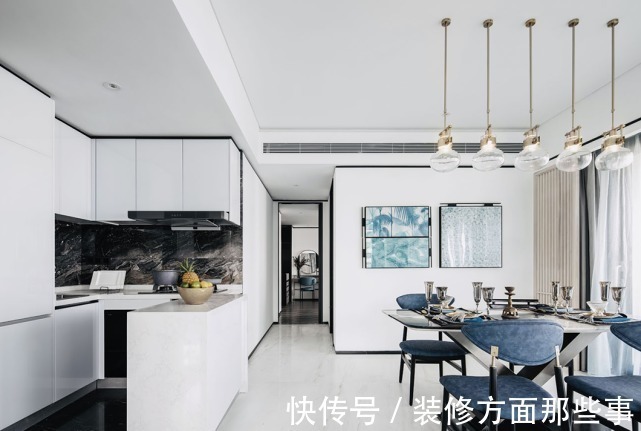 三居室|132平现代风三居室,在海蓝色海洋里做一个幸福的人