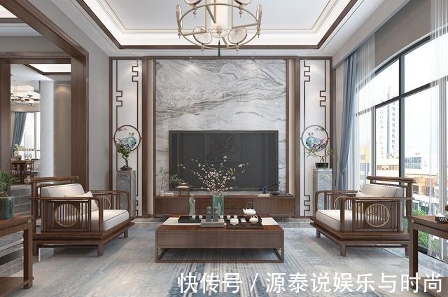 胡桃木|男主坚持要装中式风，以胡桃木搭配灰色调，效果出来引太多人模仿！