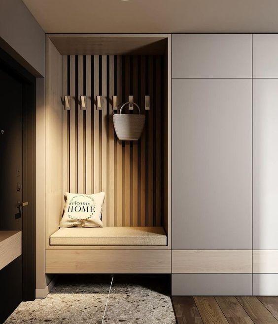 装修|玄关装修关键一招,半平米就能搞定一个玄关凳,细节设计真的实用