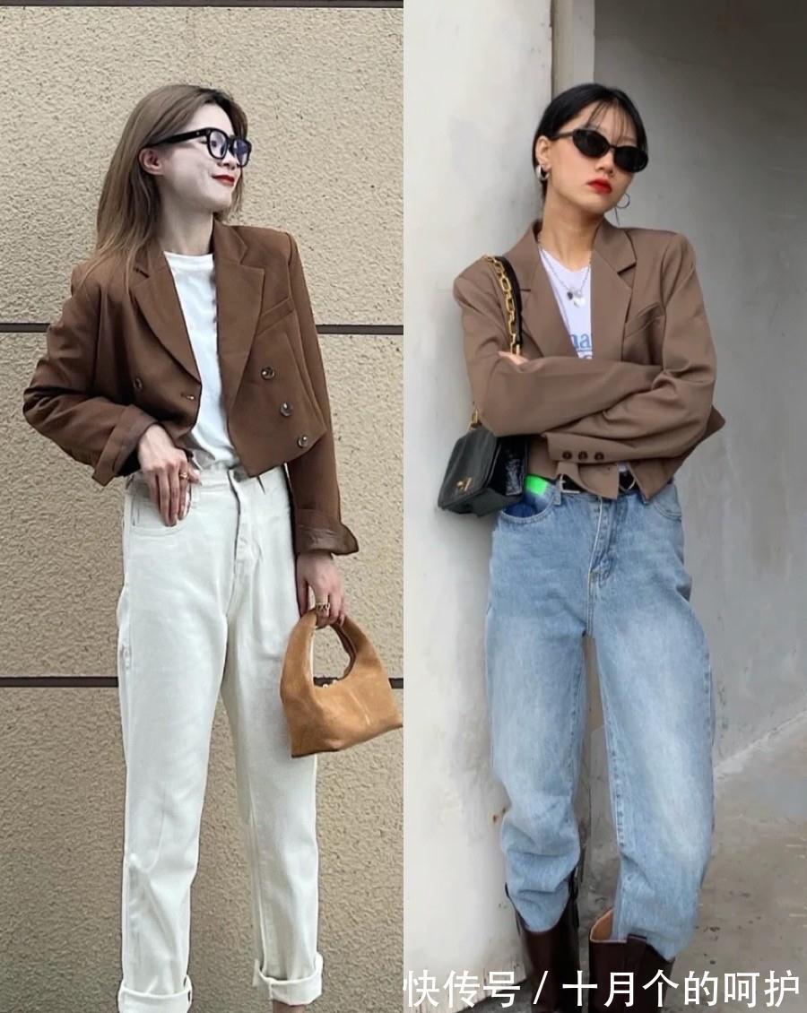 亮点 怪不得女人下班后也爱穿西装了,今年流行的半截西装,时髦又显高