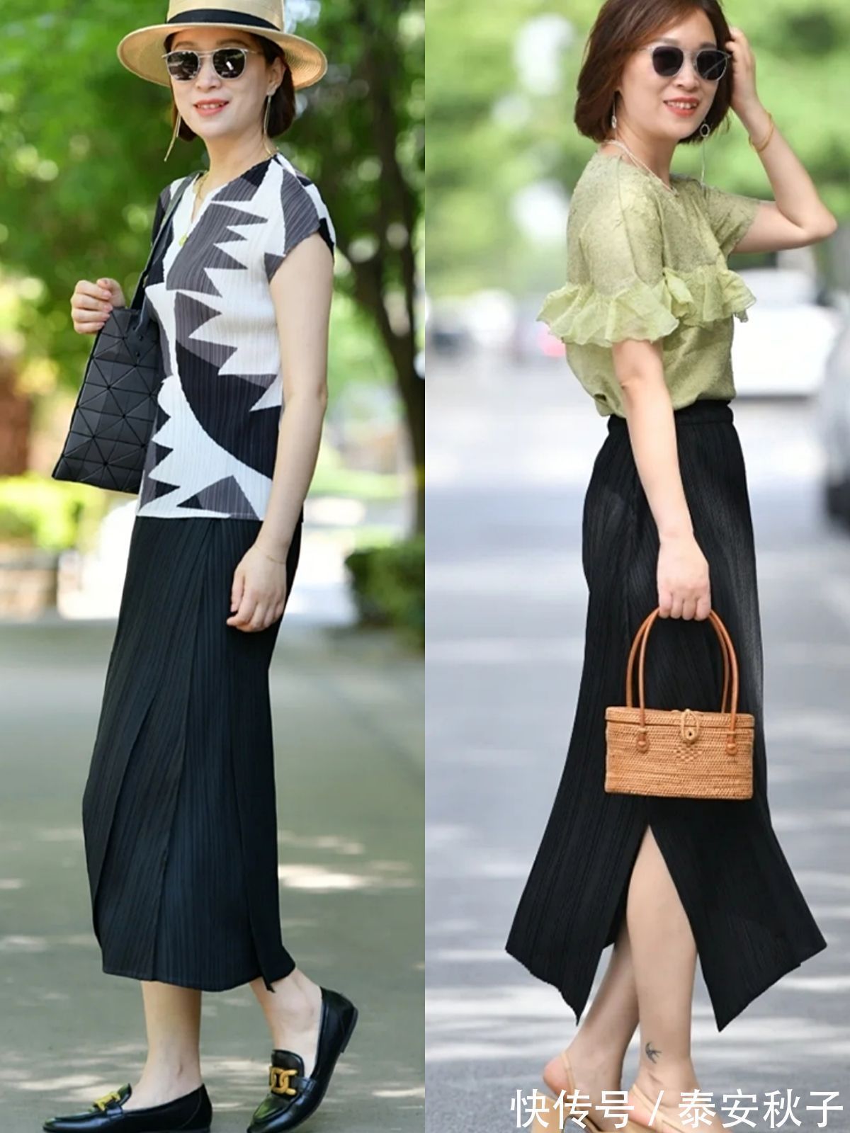 鱼尾裙|这个“中年大妈”真会穿！日常穿搭减龄时尚，哪里像50岁+的女人