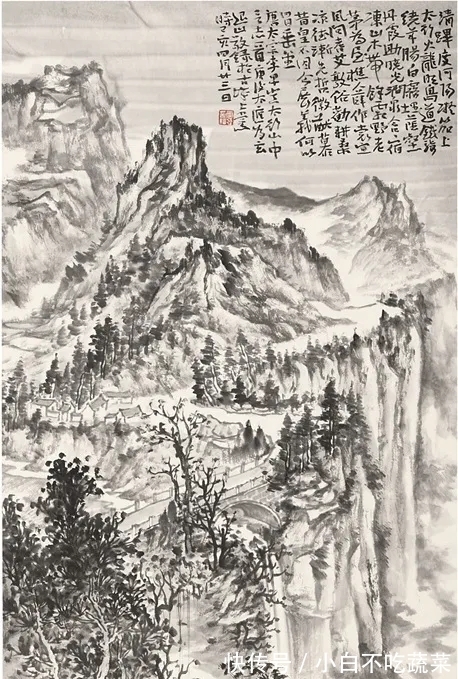 水墨#书画一体,意蕴无尽|白云飞水墨山水画