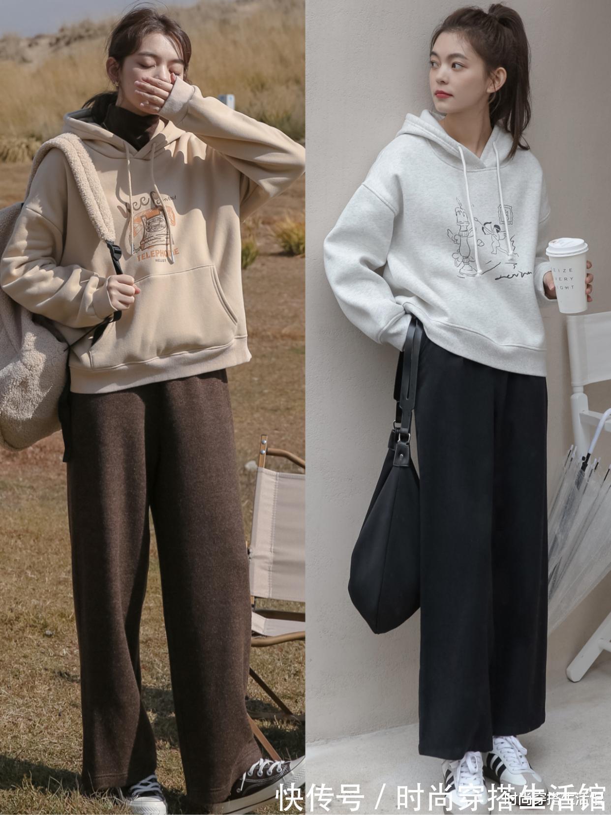 小蛮腰|?卫衣下面不要老配牛仔裤,今年流行这样穿,时髦耐看又大方