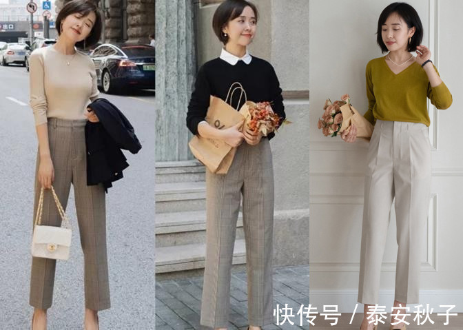 西装裤 女人过了40岁,请放弃“T恤+紧身裤”吧!美女教你这样穿:很高级