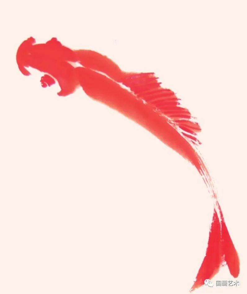 绘制@轻松学画写意黑鲤红鲤