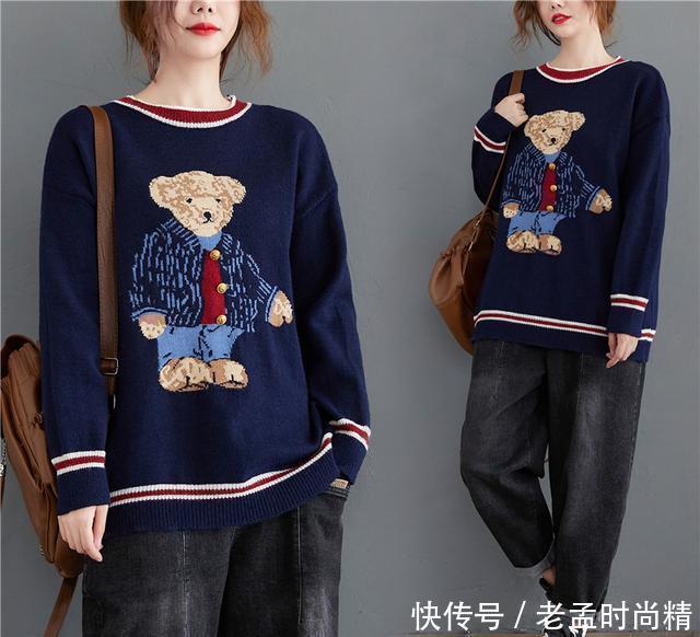 显瘦|说实话,胖到130斤一点也不慌,全靠这大码毛衣加持,贼显瘦