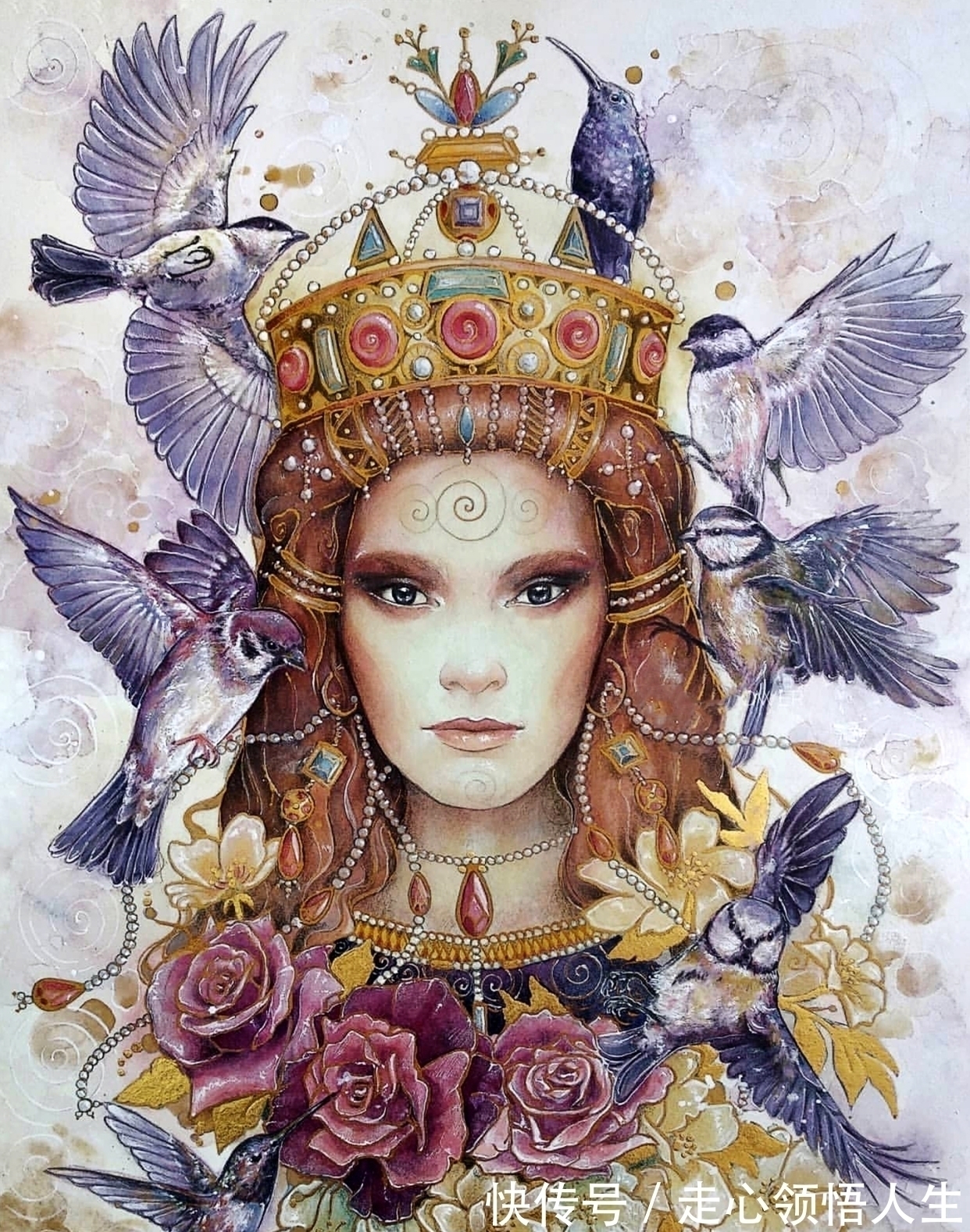 希腊$寂静宇宙中的明眸:色彩与金箔的交融,插画家卡法西斯的神话四季