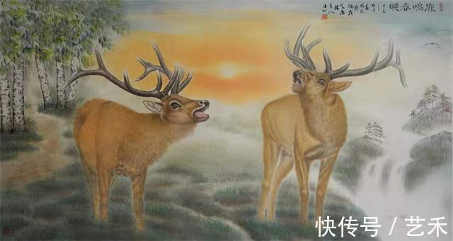 画家!画家潘红以情画鹿以心画鹿献礼建党百年