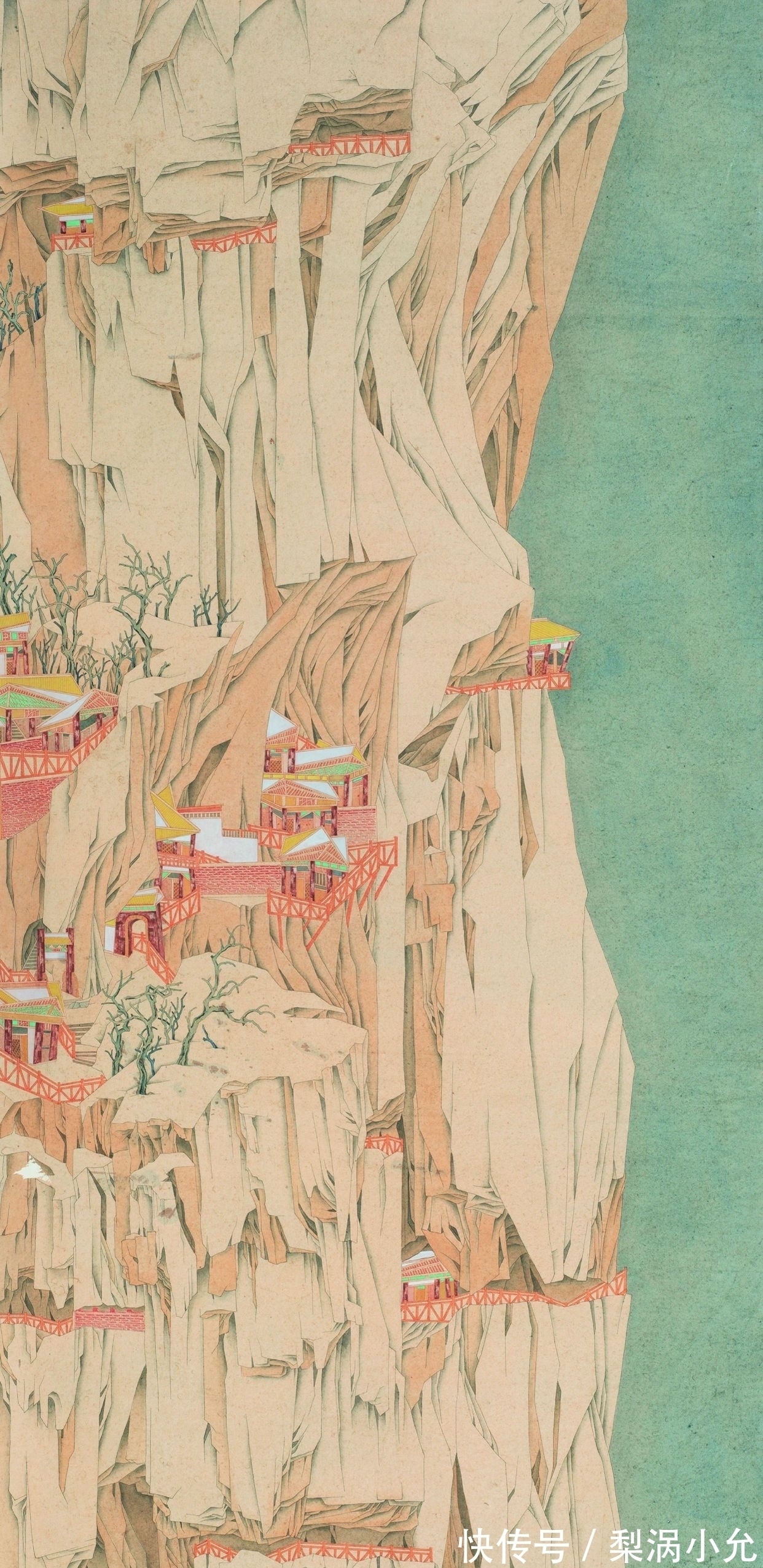 山峦叠嶂#研究生获工笔画大奖,超现实画风,既细腻又典雅