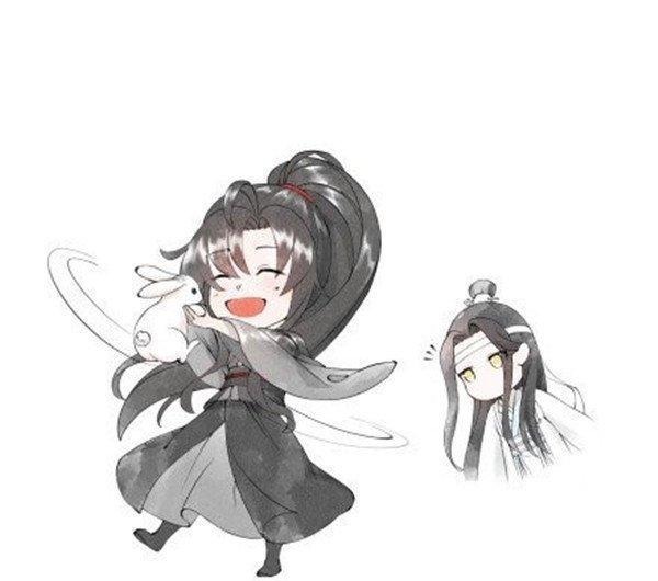 亲爱的@魔道祖师汪叽见羡羡抱兔子吃醋，羡羡一个动作安抚了生气汪叽