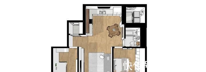 置物架|套内74㎡的样板间,买来做一家三口的新房!双L型的柜体,超可爱