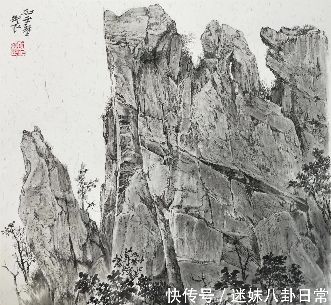 画家!一位青年画家的山水画很写实,有韵有境,不输西方风景画!