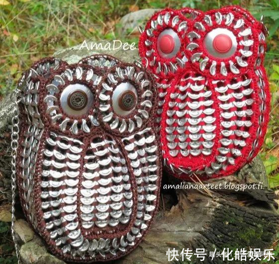 在易拉罐拉环上编织，钩成的包包耐看耐用！DIY变废为宝附教程