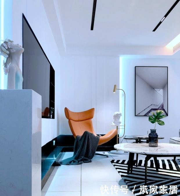 二居室|花6万改造77平二居室旧房,现代风格太漂亮,邻居以为走错门了