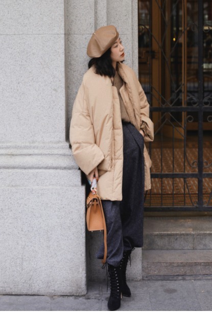 棕色|真正衣品高的女人,羽绒服也能穿出高级感,看时髦精示范吧