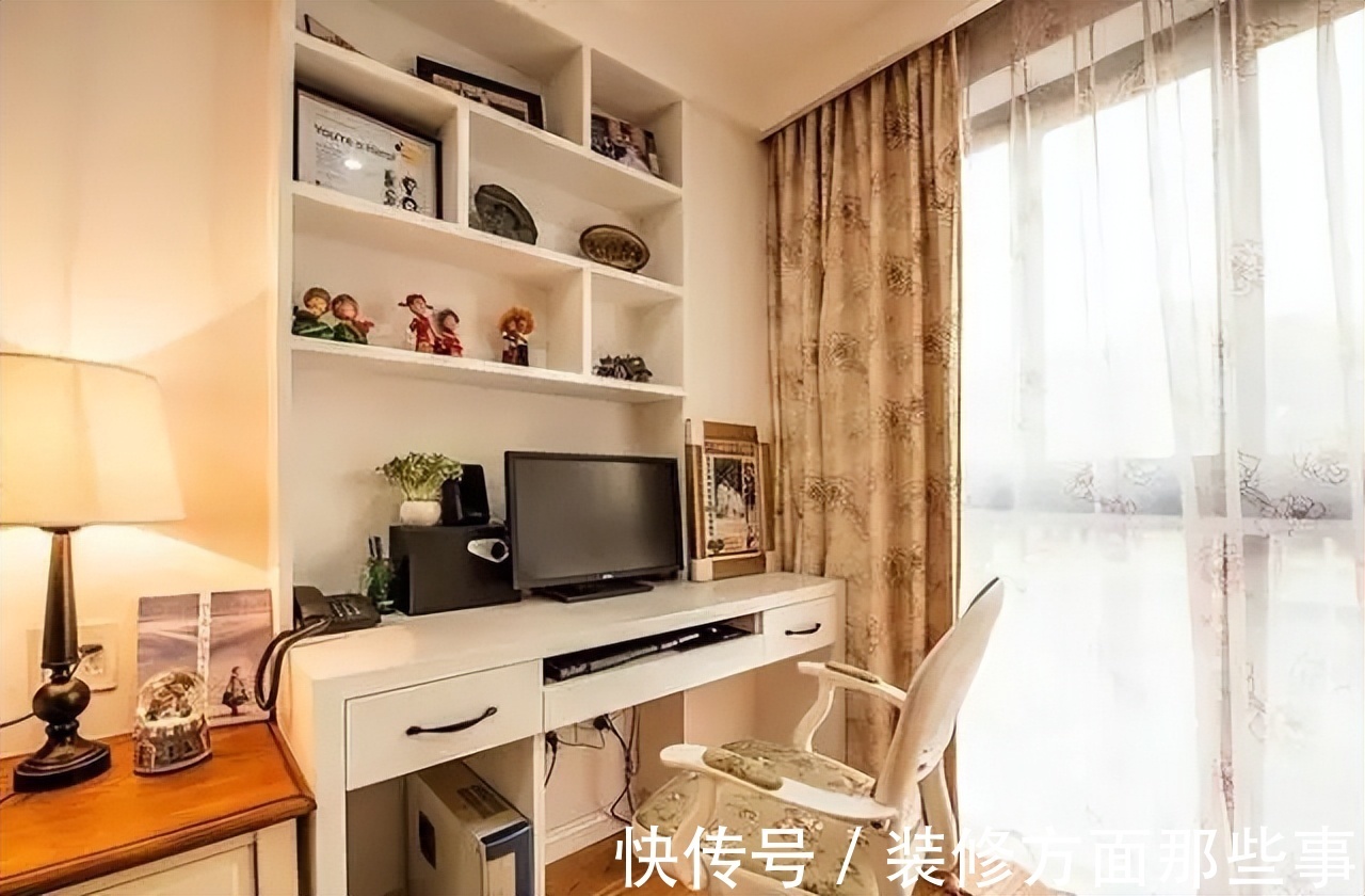 装修|107平浅黄美式风三居室,小餐厅显得简洁又整齐