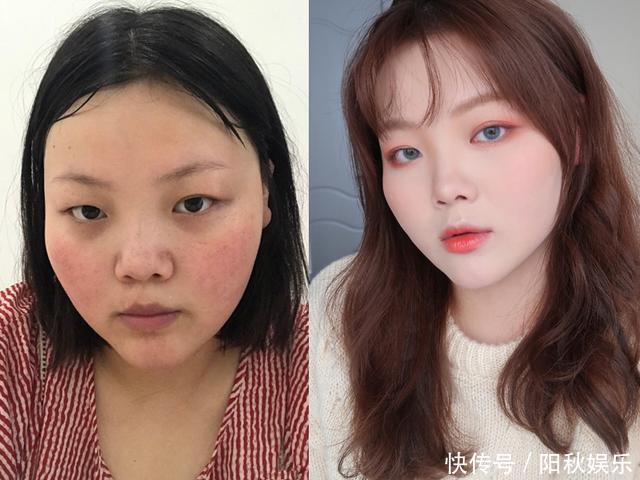 女人为什么要化妆，小伙伴们，咱们一起看看化妆与不花的照片!