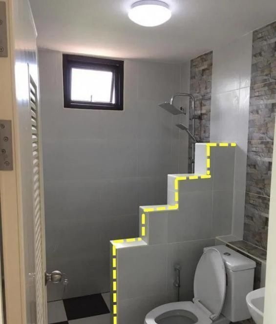 玻璃|卫生间隔断别只知用玻璃,用红砖砌个阶梯式,再掏个壁龛实用十倍