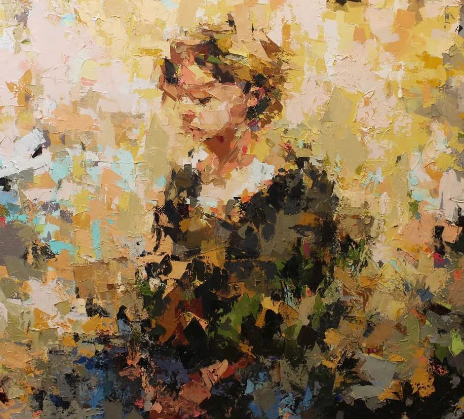 纹理&他将杂碎的色块,厚重的纹理,融于画中的人物