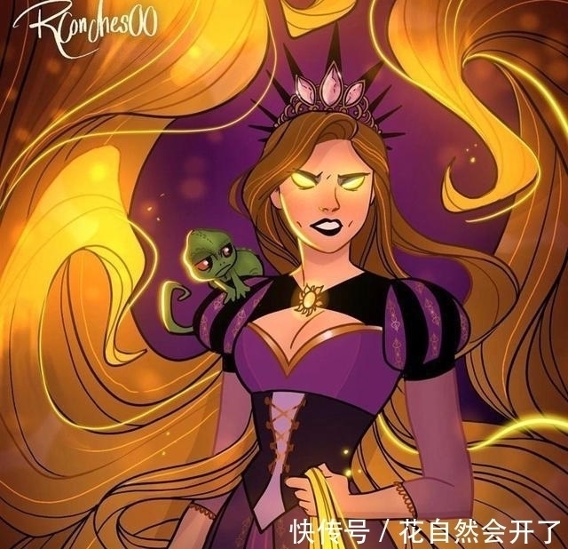 艾莎女王|迪士尼公主被恶魔附体什么样?艾莎女王高冷神秘,花木兰太可怕