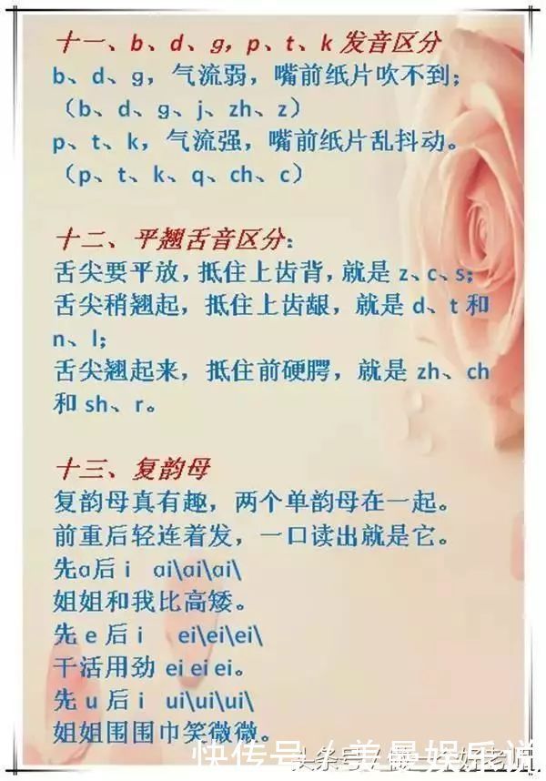 小学拼音知识全变顺口溜，百万家长纷纷收藏，老师连忙拿去做教材