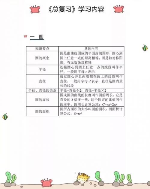 小学数学期末复习知识要点