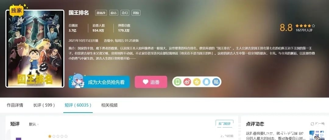 米兰乔|《国王排名》翻车,日漫新生代的“长篇”难题