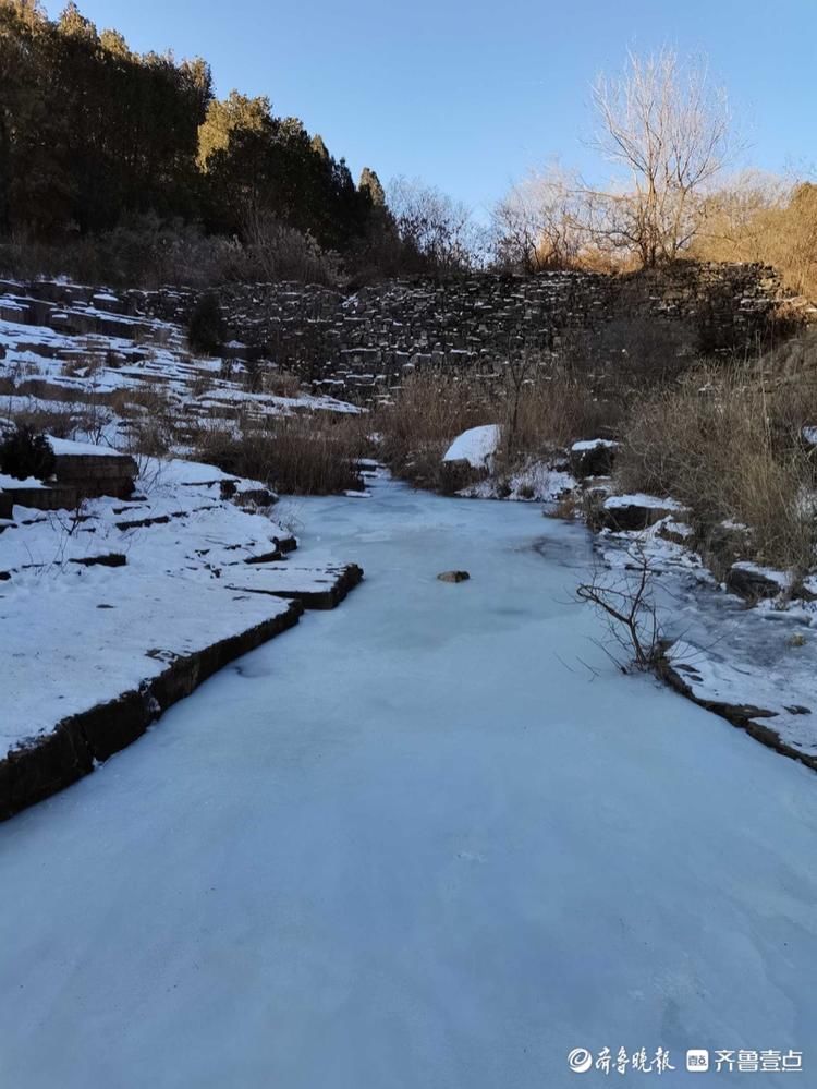 情报站｜踏雪走冰好去处，济南长尾巴沟寒流过后山野雪景格外洁净