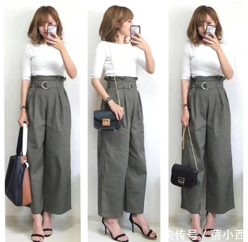 时尚感|日本小姐姐的阔腿裤穿搭太高级,简约又优雅,每一套都可照着穿