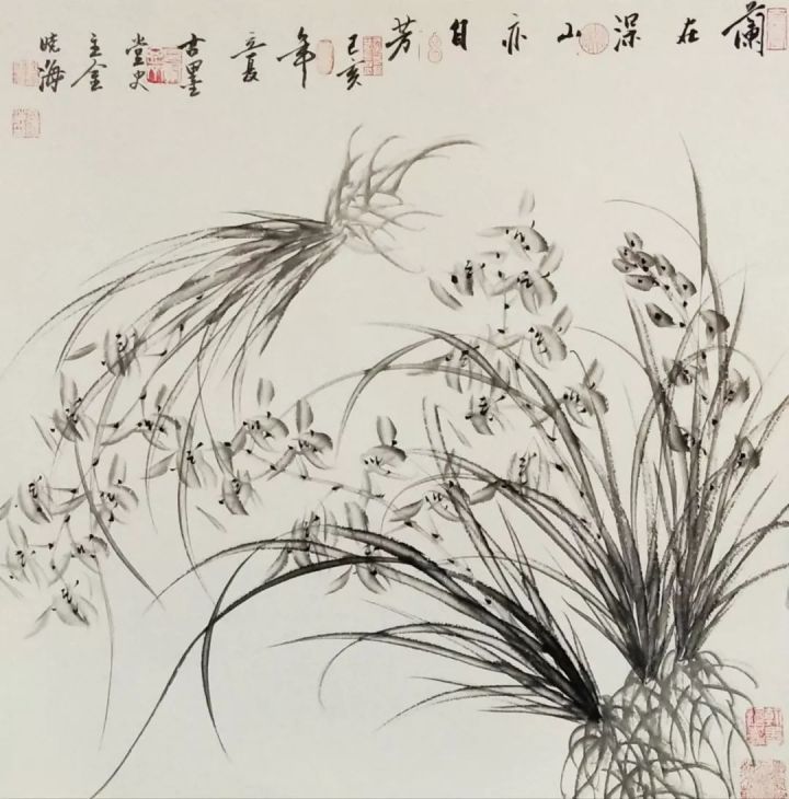 花鸟$金晓海用笔墨创造了一个幽静典雅、诗情禅境的水墨花鸟世界