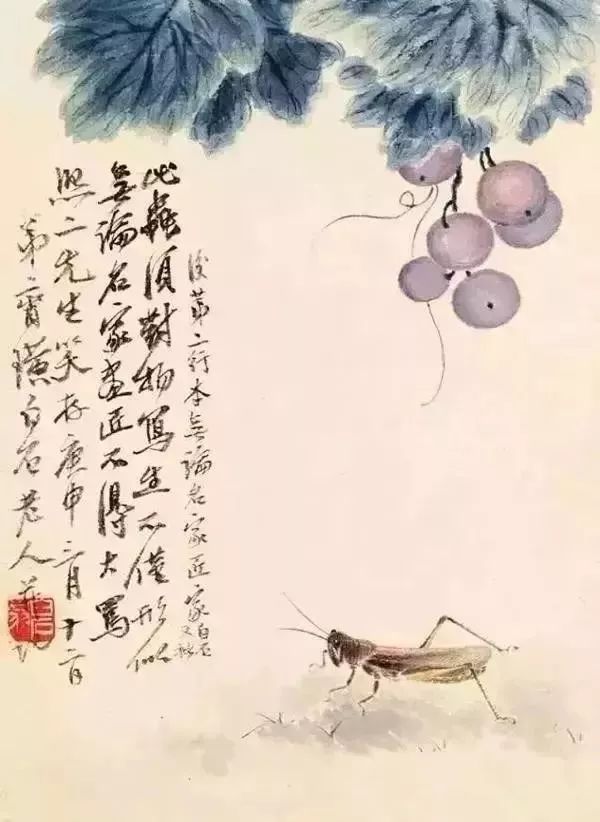 蝗虫$齐白石问娄师白:你数过螳螂翅上的细筋有多少根吗?