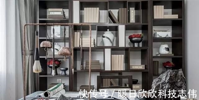 现代家具|180㎡新中式新房,爸妈一眼就爱上了书房,端庄沉稳,确实有眼光