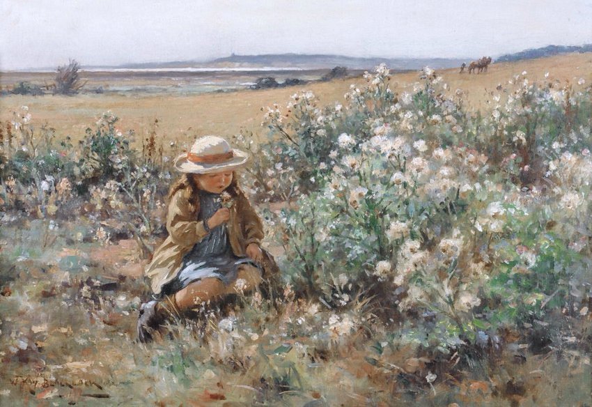 洛克#英国画家威廉·凯·布莱克洛克自然视野和乡村生活的女性人物油画作品欣赏